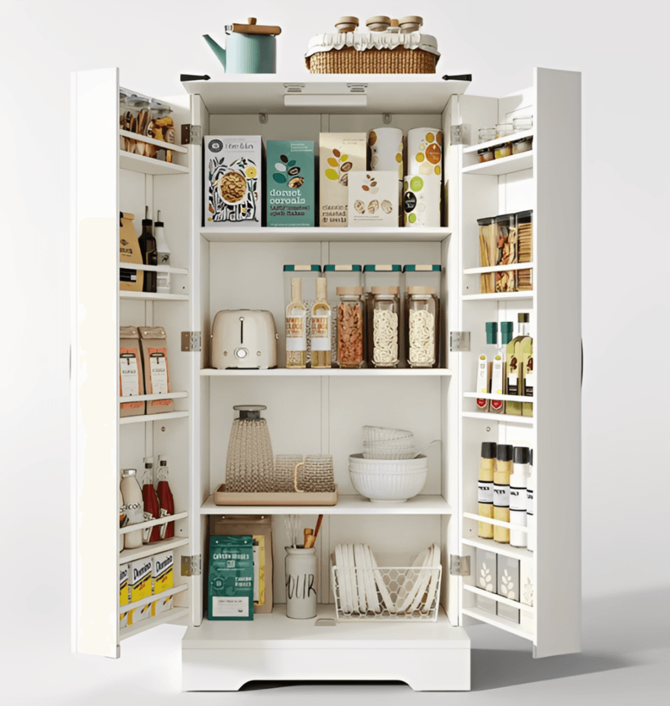 SUPER PROMOÇÃO- Armário de cozinha Premium com iluminação LED, 2 portas e prateleiras ajustáveis