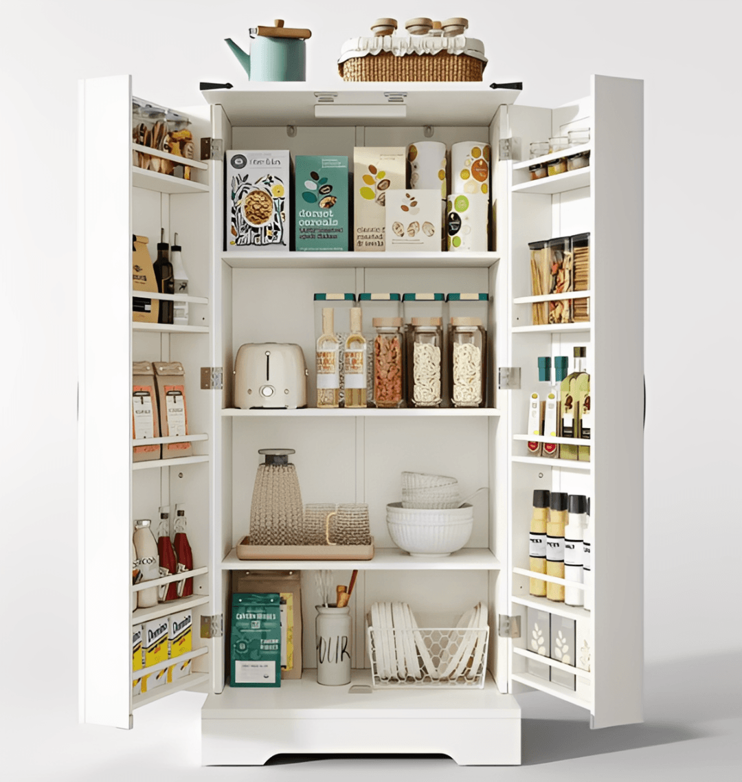 SUPER PROMOÇÃO- Armário de cozinha Premium com iluminação LED, 2 portas e prateleiras ajustáveis