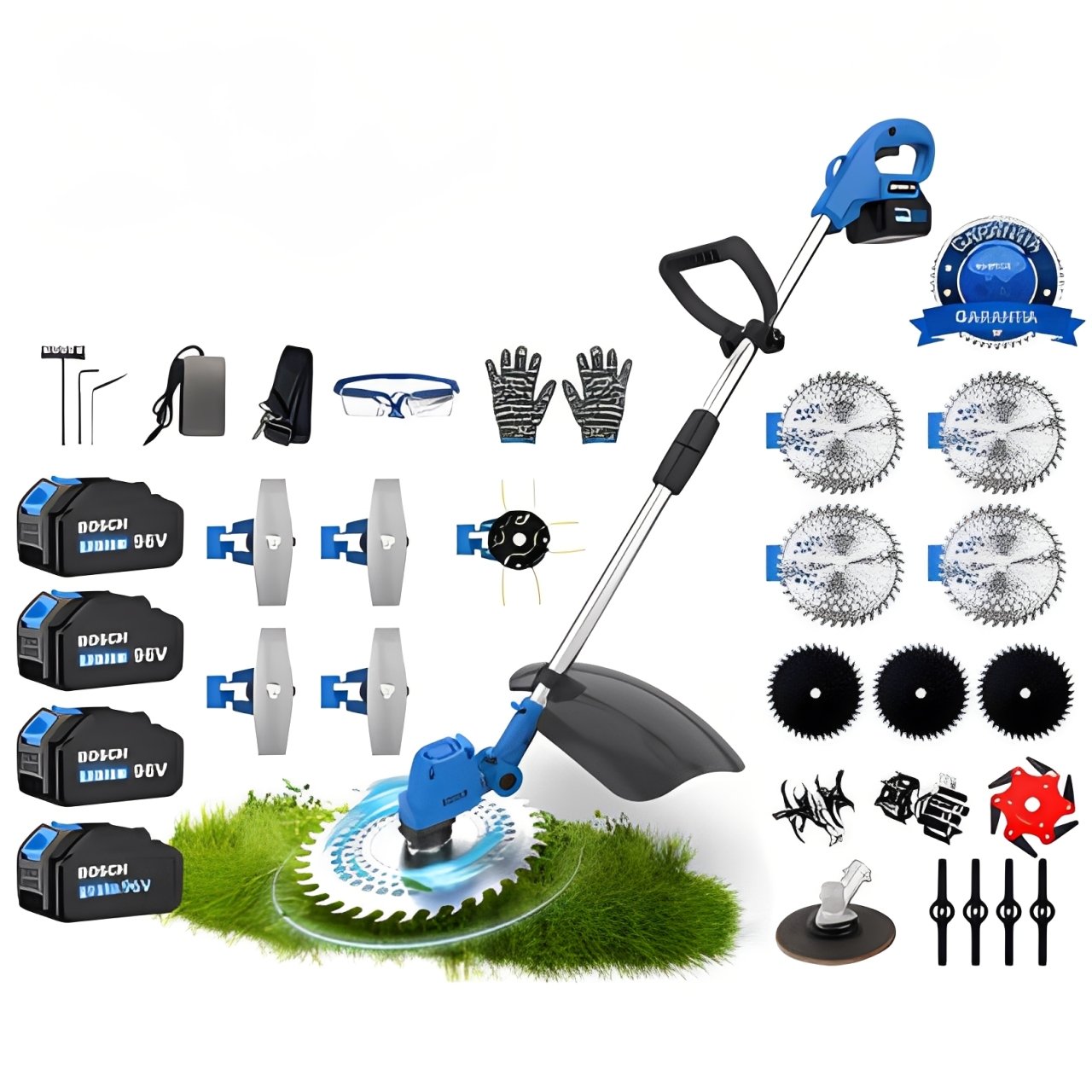 Roçadora elétrica sem fio AZZUNO 21V de 12 polegadas, leve e alimentada por bateria