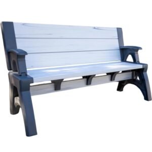 Banco e Mesa de Jardim 2-em-1 Convertível com Estrutura Robusta para Exterior